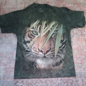 The Mountain Jungle Tiger Kids T-Shirt - Dark Green